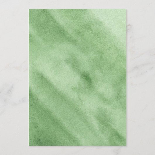 Moderne Waterverf Greenery Wedding Kaart (Achterkant)