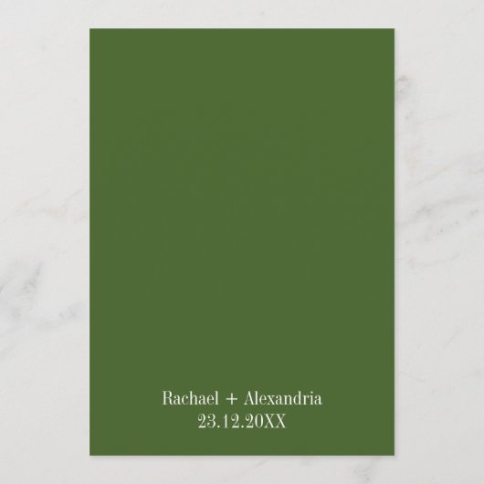 Moderne Waterverf Greenery Wedding Menu (Achterkant)