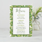 Moderne Waterverf Greenery Wedding Menu (Staand voorkant)