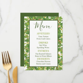 Moderne Waterverf Greenery Wedding Menu