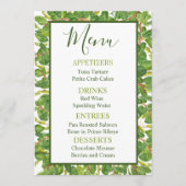 Moderne Waterverf Greenery Wedding Menu (Voorkant)