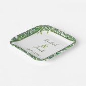 Moderne Waterverf Greenery Wedding Papieren Bordje (Gebogen)