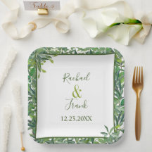 Moderne Waterverf Greenery Wedding