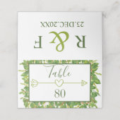 Moderne Waterverf Greenery Wedding Plaatskaartje (Buitenkant ongevouwen)