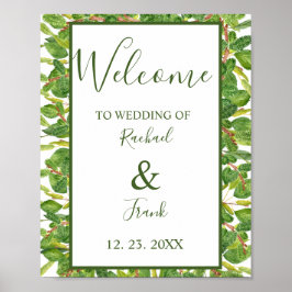 Moderne Waterverf Greenery Wedding Poster