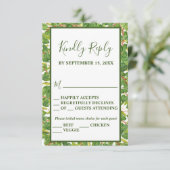 Moderne Waterverf Greenery Wedding RSVP Kaartje (Staand voorkant)