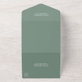 Moderne Waterverf Greenery Wedding Sage Green All In One Uitnodiging (Buitenkant)