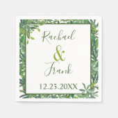 Moderne Waterverf Greenery Wedding Servet (Voorkant)