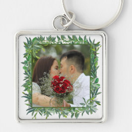 Moderne Waterverf Greenery Wedding Sleutelhanger