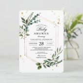 Moderne Waterverf Griekenland Eucalyptus Gold Lijs Kaart (Staand voorkant)