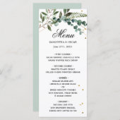 Moderne Waterverf Griekenland Eucalyptus Gold Lijs Menu (Voorkant / Achterkant)