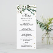 Moderne Waterverf Griekenland Eucalyptus Gold Lijs Menu (Staand voorkant)