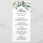Moderne Waterverf Griekenland Eucalyptus Gold Lijs Menu (Voorkant)
