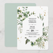 Moderne Waterverf Griekenland Eucalyptus Green Lij Kaart (Voorkant / Achterkant)