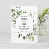 Moderne Waterverf Griekenland Eucalyptus Green Lij Kaart (Staand voorkant)