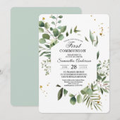 Moderne Waterverf Griekenland Eucalyptus Green Lij Kaart (Voorkant / Achterkant)