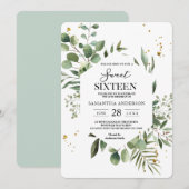 Moderne Waterverf Griekenland Eucalyptus Green Lij Kaart (Voorkant / Achterkant)