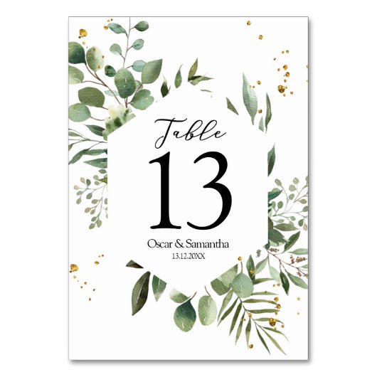 Moderne Waterverf Griekenland Eucalyptus Green Lij Kaart (Voorkant)