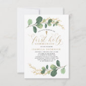 Moderne Waterverf Grieks Eerste Heilige Communie Kaart (Voorkant)