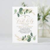 Moderne Waterverf Grieks Eerste Heilige Communie Kaart (Staand voorkant)