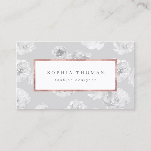 Moderne waterverf griep roos goudberoerte maar visitekaartje (Voorkant)