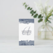 Moderne Waterverf grijs monogram minimalistisch Visitekaartje (Staand voorkant)