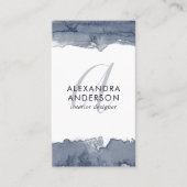 Moderne Waterverf grijs monogram minimalistisch Visitekaartje (Voorkant)