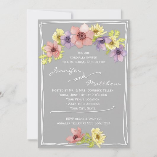 Moderne Waterverf Grijze repetitie Kaart (Voorkant)