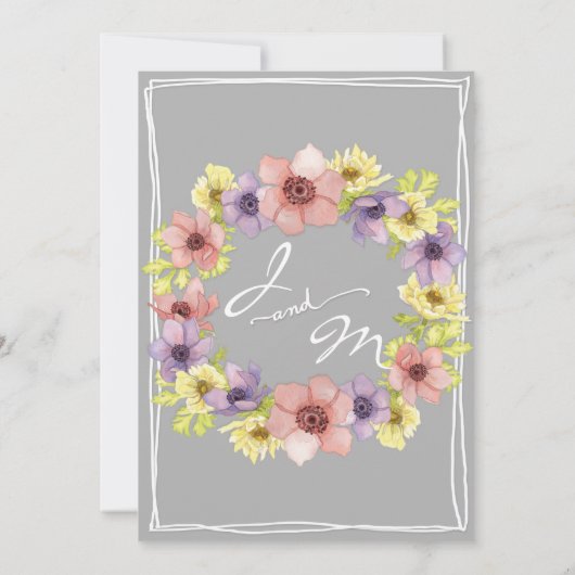 Moderne Waterverf Grijze repetitie Kaart (Achterkant)