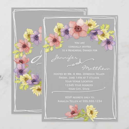 Moderne Waterverf Grijze repetitie Kaart (Voorkant / Achterkant)