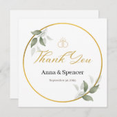 Moderne Waterverf groen dank u bruiloft gunst Kaart (Voorkant / Achterkant)