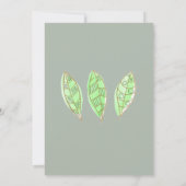 Moderne Waterverf Groen Goud Bladeren Baby shower Kaart (Achterkant)