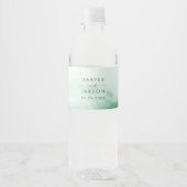 Moderne Waterverf | Groen huwelijk Waterfles Etiket (Voorkant)