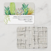 Moderne Waterverf Groen in Grijze Cactus Website R Visitekaartje (Voorkant / Achterkant)