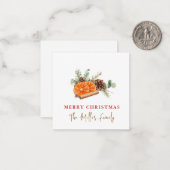 Moderne waterverf groen Kerst Notitiekaartje (Voorkant / Achterkant in situ)