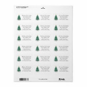 Moderne Waterverf Groen Kerstboom Adres Etiket (Full Sheet)