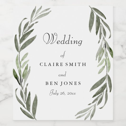 Moderne Waterverf groen lef weddenschap Wijn Label Wijn Etiket (Enkel label)