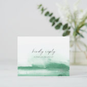 Moderne Waterverf | Groen menu Keuze RSVP (Staand voorkant)