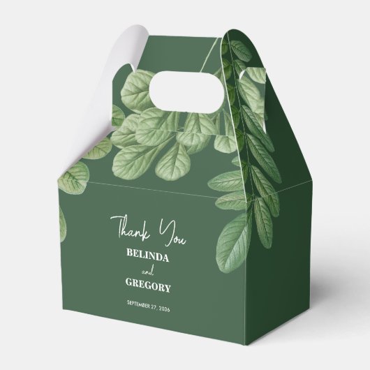Moderne Waterverf groen smaragd groene bruiloft Bedankdoosjes (Voorkant Zijde)