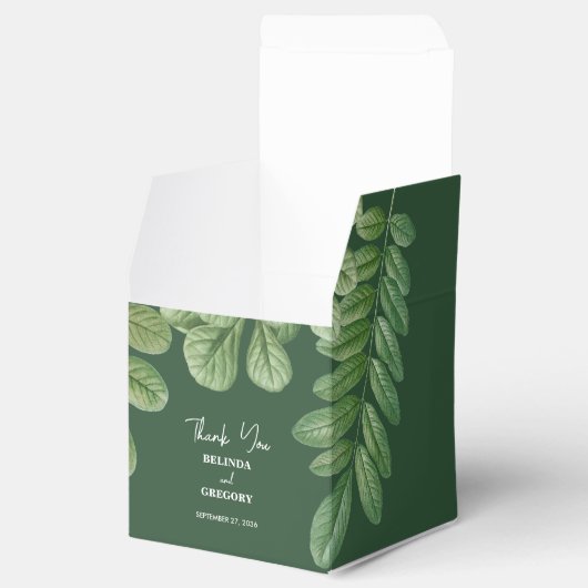 Moderne Waterverf groen smaragd groene bruiloft Bedankdoosjes (Geopend)