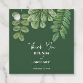 Moderne Waterverf groen smaragd groene bruiloft Bedankjes Labels (Voorkant)