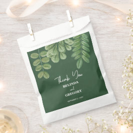Moderne Waterverf groen smaragd groene bruiloft Bedankzakje