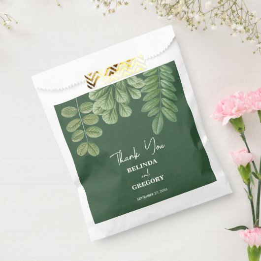 Moderne Waterverf groen smaragd groene bruiloft Bedankzakje (Gezegeld)