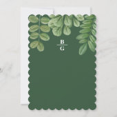 Moderne Waterverf groen smaragd groene bruiloft Kaart (Achterkant)