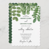 Moderne Waterverf groen smaragd groene bruiloft Kaart (Voorkant / Achterkant)