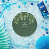 Moderne Waterverf groen smaragd groene bruiloft Papieren Bordje (Feest)