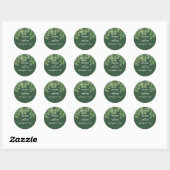 Moderne Waterverf groen smaragd groene bruiloft Ronde Sticker (Vel)