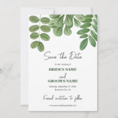 Moderne Waterverf groen smaragd groene bruiloft Save The Date (Voorkant)