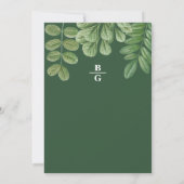 Moderne Waterverf groen smaragd groene bruiloft Save The Date (Achterkant)