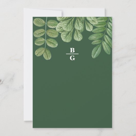 Moderne Waterverf groen smaragd groene bruiloft Save The Date (Achterkant)